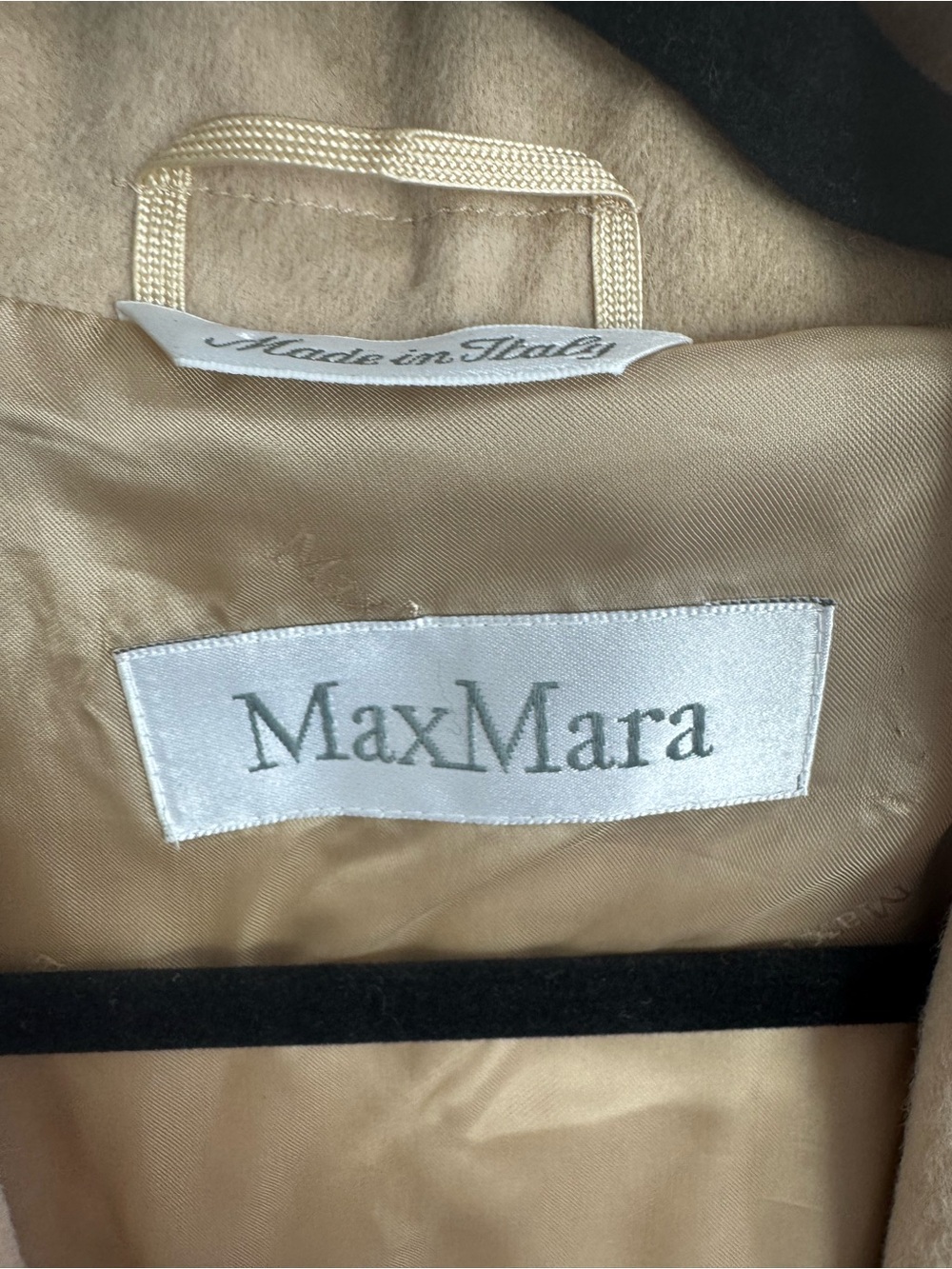 MaxMara Tan Open Front Camel Hair Trench Coat Size 4 - Picture 4 of 9